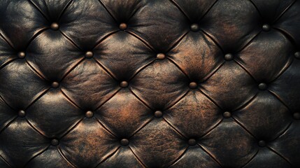 Obraz premium Detailed close up of a tufted brown leather surface