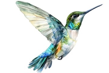 Obraz premium Watercolor hummingbird animal.