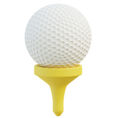 Golf Ball on Tee 3D Illustration