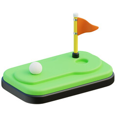 Mini Golf Putting Green Set 3D Illustration