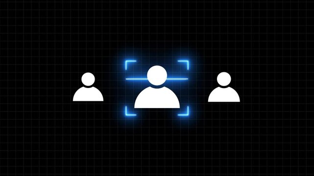Business target or Employment sign icon, Human resource and recruitment for business animation isolated on Black Background