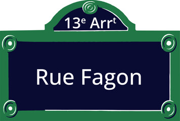 13e Arrt, Elegant Parisian Street Sign