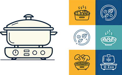 Frying Pan icon design, Set of Frying Pan icon design, Frying Pan Illustration vector design