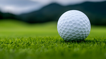 Obraz premium Golf Ball on Green Grass Golf Course