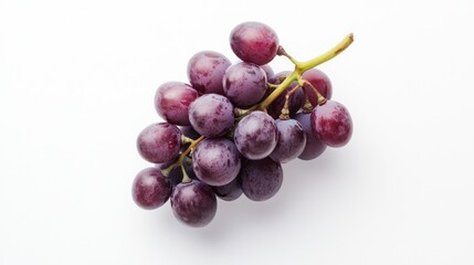 Red Grapes Cluster Isolated On White Background