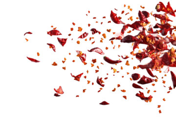 Spicy Red Pepper Flakes on transparent background