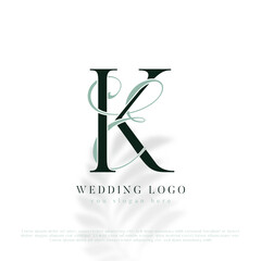 Initial EK Wedding Monogram Logo Design