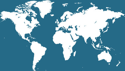 World map. Blue modern vector map. Silhouette map	