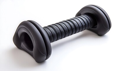 A black and white image of a rubber band