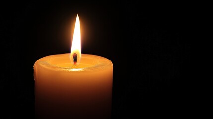 Glowing candlelight against dark background