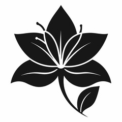 lily silhouette icon on white background 