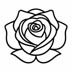 rose outline icon on white background 