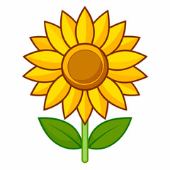 sunflower icon on white background 
