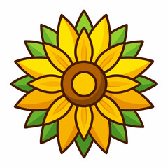 Fototapeta premium sunflower icon on white background 