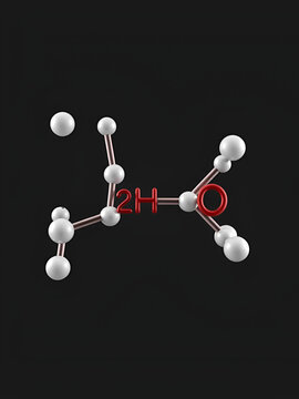 Ethylene oxide, oxirane C2H4O molecule. Molecular model. 3D rendering.