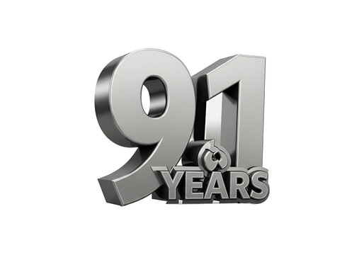 91 Years Angled Metal 3D Sharp Edge Design