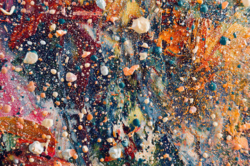 Abstract art background . Hand painting artwork on canvas .