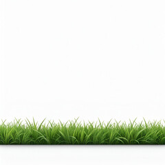 Fototapeta premium Green grass border isolated on transparent background. 3D render.