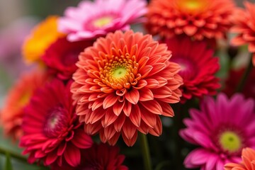 Close-Up Photography of a Vibrant Bouquet: Exploring the Intricate Textures and Colors of Each Flower