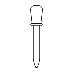 Dropper flat line icon editable stroke medicine item isolated white background