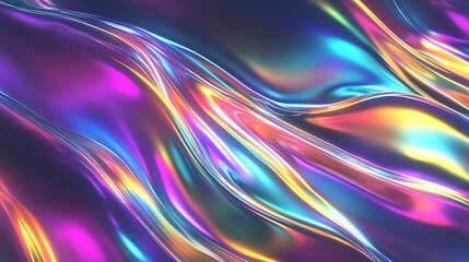 Obraz premium Abstract colorful background with swirling fractal lines, an explosion of light and vibrant rainbow hues, creating a dynamic psychedelic wave pattern