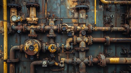 Industrial Pipe System with Valves