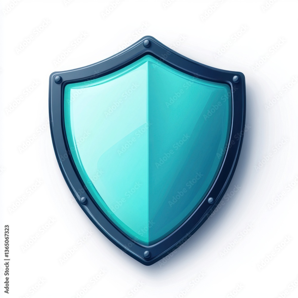 Poster stylized shield icon representing trust, security, protection in digital or physical spaces