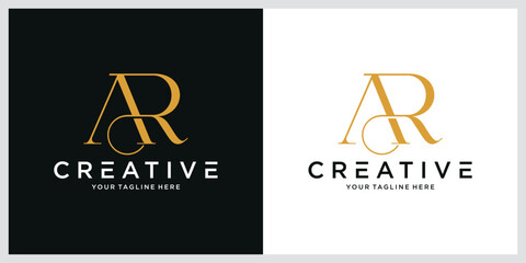 Initial AR or RA Logo Design Vector