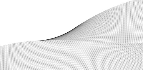 Abstract Wireframe Waves - Futuristic Geometric Mesh Background - Vector Illustration