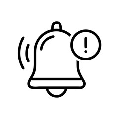 Obraz premium Notification Bell Icon with Alert Symbol on Transparent Background 