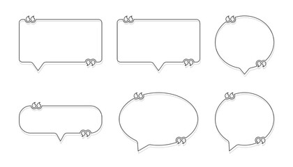 Cartoon empty outlined comic style speech bubbles set on a transparent background. Hand drawn pop art, vintage speech clouds, thinking bubbles, and conversation text elements. Vector illustration