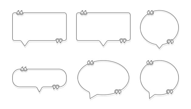 Cartoon empty outlined comic style speech bubbles set on a transparent background. Hand drawn pop art, vintage speech clouds, thinking bubbles, and conversation text elements. Vector illustration