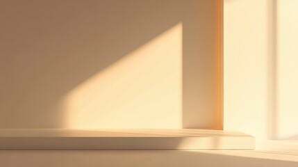 Minimalist interior with soft gradient lighting, evoking calm and modern elegance.