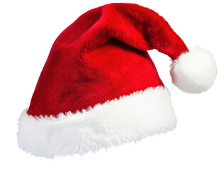 A red Santa hat isolated on a white background, png