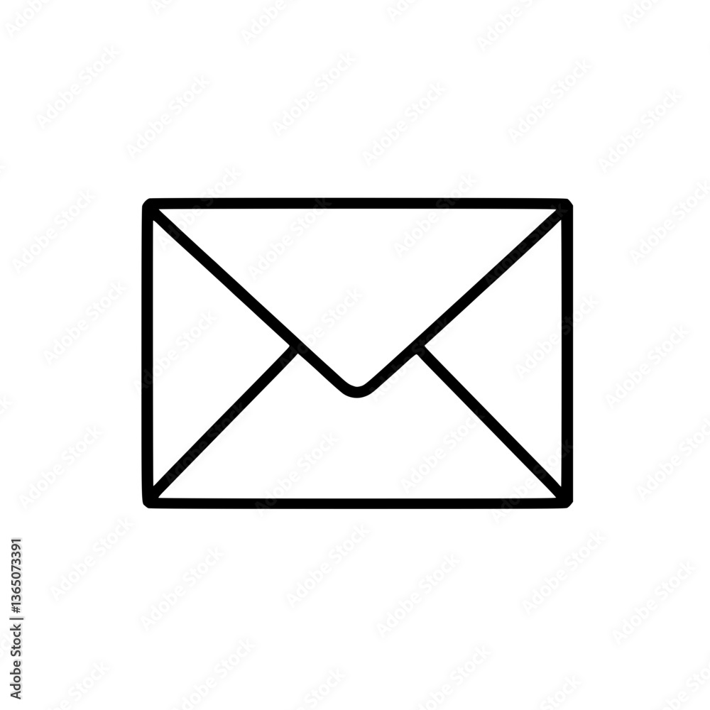 Canvas Prints simple line art illustration of a closed envelope symbolizes communication messages and traditional 