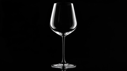 Empty Wine Glass Against Black Background (1)