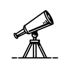 A telescope on a tripod ready for stargazing and celestial exploration It represents scientific discovery and astronomical observation