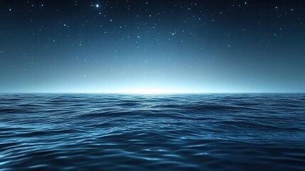 Vast Ocean Under a Starry Night