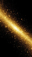 Abstract galaxy made of golden light particles on a black background (artistic). Generated AI