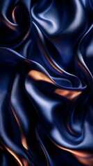 Fototapeta premium Luxurious Dark Blue Silk Fabric with Elegant Folds