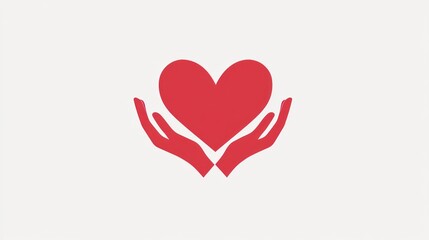 Hands Holding Heart Icon, Simple Symbol, Caring, Love, Support