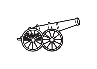 Fototapeta premium Cannon silhouette vector