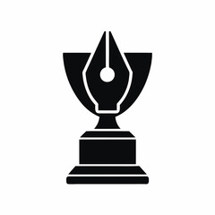 Trophy icon silhouette vector illustration