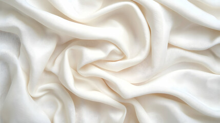 Obraz premium Cream Linen Fabric Texture Background Soft Light Draped