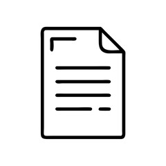 Icon of a Document on Clear Background  
