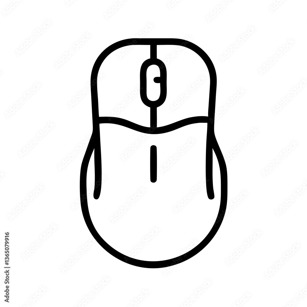Poster Computer mouse icon in a minimalistic style on a clear background  