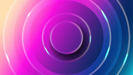 Colorful Concentric Circles, Abstract Gradient Design for Modern, Color Full Circle Abstract Background