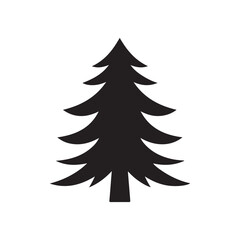 Obraz premium Minimalist Pine Tree Icon Vector Silhouette