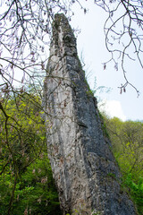Fototapeta premium Exploring the landscapes and forests in the Dovedale valley in the Peak District of England.