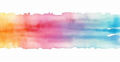 Obraz premium Watercolor Painting of a Rainbow-Colored Cloudscape